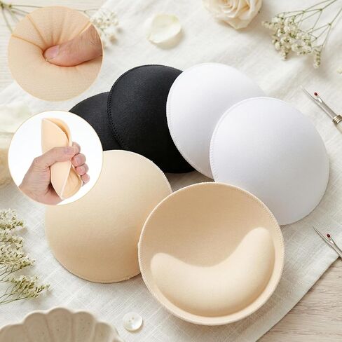 3 Pairs Round Bra Inserts Pads, Removable Sport Bra Cups Inserts 3 Colors Push Up BrasPadding Washable Sports Bras Insert for Sport Bras Bikinis Top Swimsuit in Kuwait