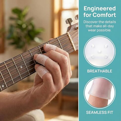 12pcs Anti Skin Picking Finger Covers, Reusable Breathable Finger Covers Protectors with Air Holes, Clear Thumb Guard Sleeves Protector for Nail Biting Cracked Hands Hangnails in Saudi Arabia