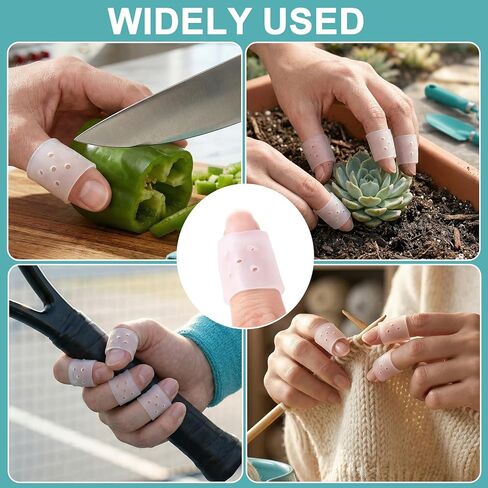 12pcs Anti Skin Picking Finger Covers, Reusable Breathable Finger Covers Protectors with Air Holes, Clear Thumb Guard Sleeves Protector for Nail Biting Cracked Hands Hangnails in Saudi Arabia