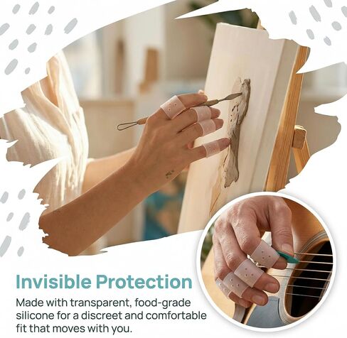 12pcs Anti Skin Picking Finger Covers, Reusable Breathable Finger Covers Protectors with Air Holes, Clear Thumb Guard Sleeves Protector for Nail Biting Cracked Hands Hangnails in Saudi Arabia