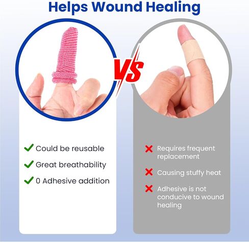 100 Pcs Cotton Finger Cots, Medium Finger Protectors Tubular Breathable Bandage for Wound, Disposable Stretchy Fingertip Sleeves for Gardening, Fitness Working Sports Cooking, 5 Colors in Kuwait