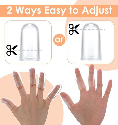Thumb Cover, 20 Pcs Silicone Thumb Protector Caps, Flexible Rubber Finger Guards for Cracking, Peeling & Callus Prevention (Clear, 0.8 x 1.6 in) in Kuwait