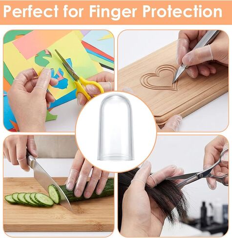 Thumb Cover, 20 Pcs Silicone Thumb Protector Caps, Flexible Rubber Finger Guards for Cracking, Peeling & Callus Prevention (Clear, 0.8 x 1.6 in) in Kuwait