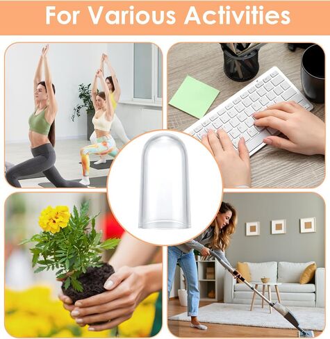 Thumb Cover, 20 Pcs Silicone Thumb Protector Caps, Flexible Rubber Finger Guards for Cracking, Peeling & Callus Prevention (Clear, 0.8 x 1.6 in) in Kuwait