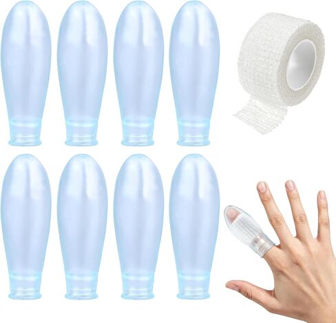 8PCS Waterproof Finger Protectors,Reusable Silicone Finger Protectors with Care Bandage for Wounds,Showering, Swimming in Saudi Arabia