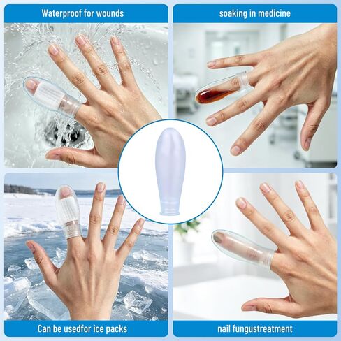 8PCS Waterproof Finger Protectors,Reusable Silicone Finger Protectors with Care Bandage for Wounds,Showering, Swimming in Saudi Arabia