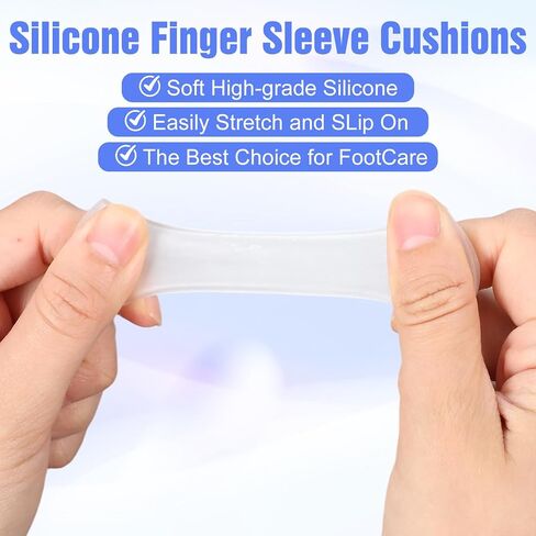 16Pcs Silicone Finger Sleeves Protectors, Clear Silicone Finger Protectors, Rubber Fingers Protector for Cracked Fingers, Daily Tasks, Crafting in Kuwait