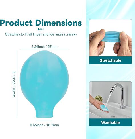 Silicone Finger Covers for Cuts and Cracked Skin, Reusable Finger Protectors for Injuries, Water Resistant Fingertip Bandages for Shower & Swimming, Toe Caps for Damaged Nail Care, 4 Pcs in Kuwait