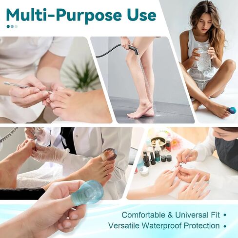 Silicone Finger Covers for Cuts and Cracked Skin, Reusable Finger Protectors for Injuries, Water Resistant Fingertip Bandages for Shower & Swimming, Toe Caps for Damaged Nail Care, 4 Pcs in Kuwait