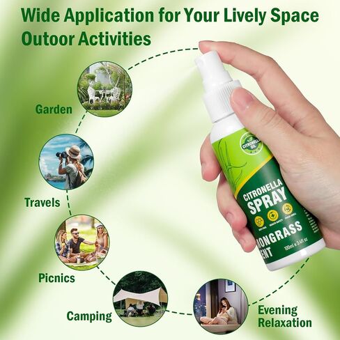 STRN Citronella Spray, DEET-Free, 6.76 oz (200ML), Air Freshener Spray for Summer Outdoor, Lemongrass Plant-Based Essential Oil Spray, for Patio, Camping, Hiking, Traveling, Fishing in Saudi Arabia