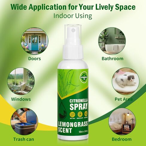 STRN Citronella Spray, DEET-Free, 6.76 oz (200ML), Air Freshener Spray for Summer Outdoor, Lemongrass Plant-Based Essential Oil Spray, for Patio, Camping, Hiking, Traveling, Fishing in Saudi Arabia