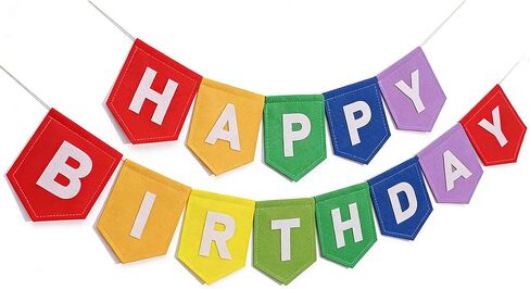 Felt Happy Birthday Banner, Green and Beige, 80 Inches, Gender-Neutral Birthday Party Decoration (Navy Blue) in Saudi Arabia