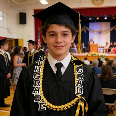 8TH Grade Graduation Decorations Party Supplies 2026, 8TH Grade Graduation Ribbon Lei, Middle School Grad Gift for Girl Boy Eighth Grade Grad Party Favors in Kuwait
