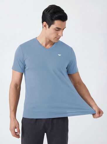 AMERICAN HEAVEN Men's V Neck T-Shirts | Ultra Soft Stretch Athletic Top | Multi Packs & Colors in Saudi Arabia