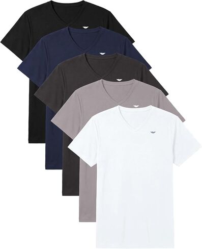 AMERICAN HEAVEN Men's V Neck T-Shirts | Ultra Soft Stretch Athletic Top | Multi Packs & Colors in Saudi Arabia