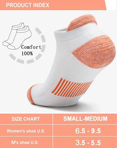 Womens Ankle Socks 6 Pairs Anti-blister Thick Cushioned Wicking Odor Resist Athletic Running Socks With Heel Tab in Saudi Arabia