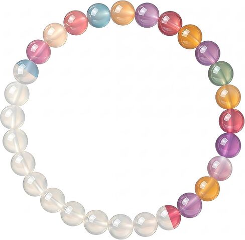 UV Reactive Color Changing Dopamine Bracelet for Women Magic Colorful Beaded Bracelet 8mm Natural Stone Healing Beads Mood Bracelets Summer Jewelry Beach Outfits Accessories in Kuwait