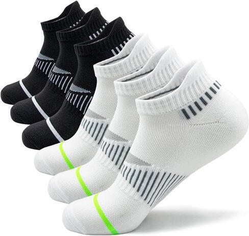 Womens Ankle Socks 6 Pairs Anti-blister Thick Cushioned Wicking Odor Resist Athletic Running Socks With Heel Tab in Saudi Arabia