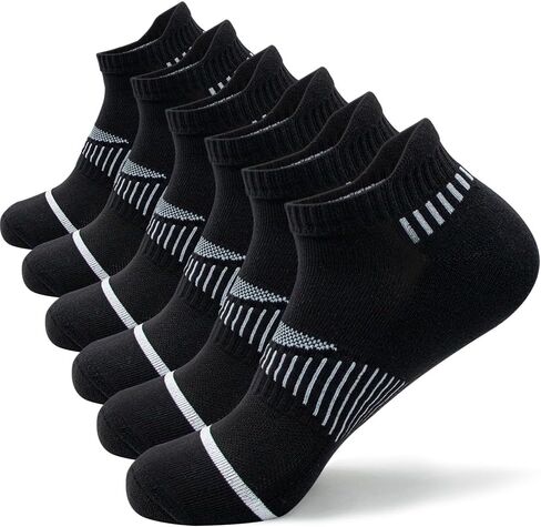 Womens Ankle Socks 6 Pairs Anti-blister Thick Cushioned Wicking Odor Resist Athletic Running Socks With Heel Tab in Saudi Arabia
