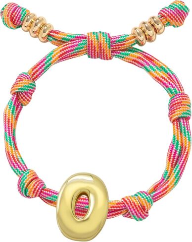 SAVITO Personalized Custom Bubble Initial Bracelet Colorful Hand-Knotted Cord Bracelet Couple Bracelets Valentine's Day Gift in Saudi Arabia