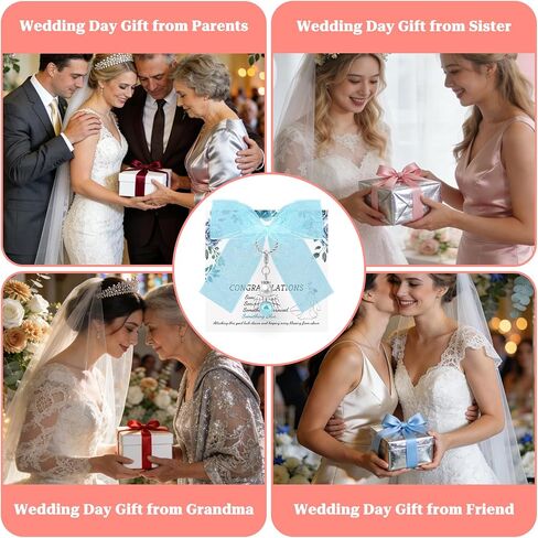Oubaka Something Blue Gifts for Bride, Guardian Angel Charm for Wedding Bride Memorial Bouquet Charm Bridal Shower Gift from Mom Dad Sister Friends Wedding Keepsake Gift in Kuwait