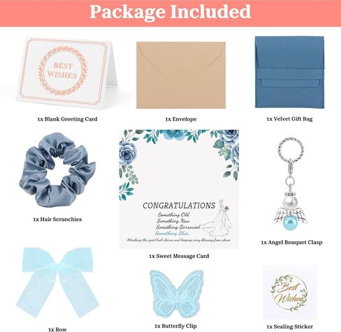 Oubaka Something Blue Gifts for Bride, Guardian Angel Charm for Wedding Bride Memorial Bouquet Charm Bridal Shower Gift from Mom Dad Sister Friends Wedding Keepsake Gift in Kuwait
