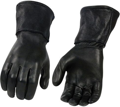 Milwaukee Leather Men's USA Deerskin Gauntlet Motorcycle Hand Gloves in Kuwait