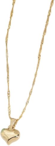 14K Solid Gold Puffy Heart Necklace – Real Gold 3D Heart Pendant for Women, Dainty Minimalist Jewelry, Everyday Wear, Gift for Her in Kuwait