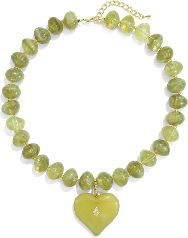 Elegance 11 designs Chunky Heart Necklace for Women, Colorful Acrylic Beaded Statement Puff Heart Necklace, Cute Boho Y2K Choker Necklace for Gift Jewelry in Saudi Arabia