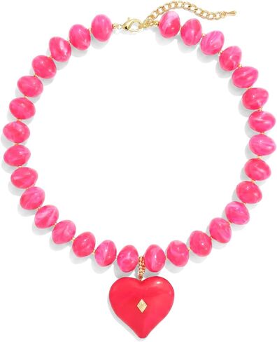 Elegance 11 designs Chunky Heart Necklace for Women, Colorful Acrylic Beaded Statement Puff Heart Necklace, Cute Boho Y2K Choker Necklace for Gift Jewelry in Saudi Arabia