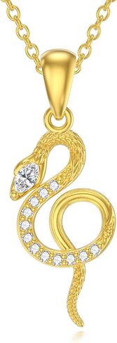 GEHN 14K Yellow Gold Necklace 14K Carat Gold Snake/Bee/Bird/Hecate Jewelry Cardinal Gifts for Women in Kuwait