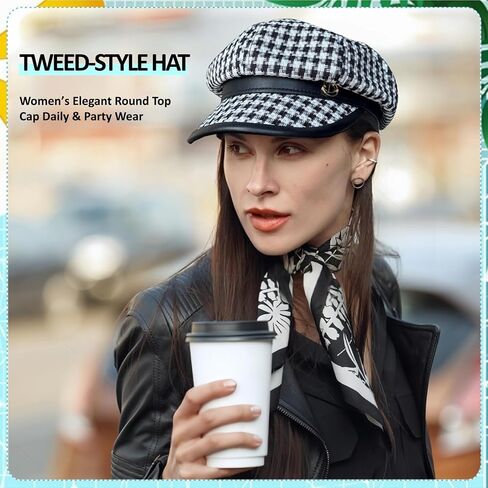 2 Pcs Women Newsboy Cap Adjustable Visor Beret Hats Sun Hat Beach Hats Soft 8 Panels Vintage Cabbie Hat Octagonal Cap Wario Hat Black in Saudi Arabia