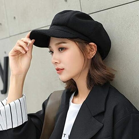 Womens 8 Panel Newsboy Hat Winter Wool Blend Cabbie Beret Cap Gatsby Ivy Painter Pageboy Caps in Kuwait
