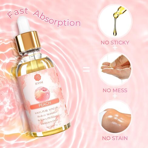 2 Pack Yoni Essential Oil Organic Feminine Oil Eliminates Odor Vaginal Moisturizer for Wetness, Ph Balance for Women Feminine Deodorant Soothes Ingrown Hair Peach Intimate Oil, 1 fl oz in Saudi Arabia