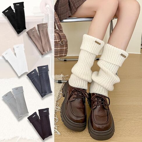 Leg Warmers for Women, 80s Ribbed Knitted Leg socks, Leg Warmer Socks for Ballet Dance Figure Skating Yoga Sports Party (Black) in Saudi Arabia