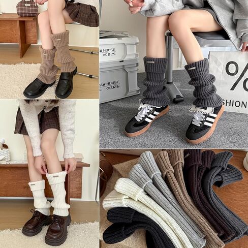 Leg Warmers for Women, 80s Ribbed Knitted Leg socks, Leg Warmer Socks for Ballet Dance Figure Skating Yoga Sports Party (Dark Grey) in Saudi Arabia