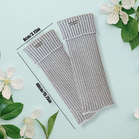 Leg Warmers for Women, 80s Ribbed Knitted Leg socks, Leg Warmer Socks for Ballet Dance Figure Skating Yoga Sports Party (Light Grey) in Saudi Arabia