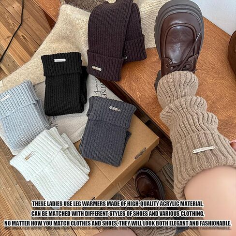 Leg Warmers for Women, 80s Ribbed Knitted Leg socks, Leg Warmer Socks for Ballet Dance Figure Skating Yoga Sports Party (White) in Saudi Arabia