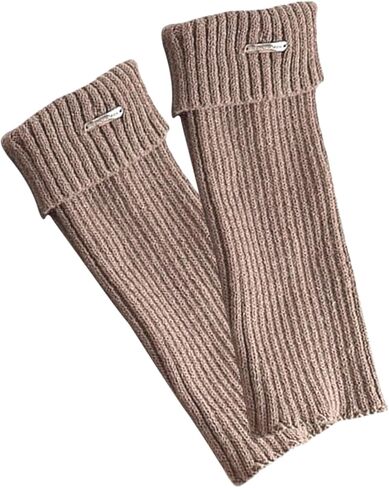 Leg Warmers for Women, 80s Ribbed Knitted Leg socks, Leg Warmer Socks for Ballet Dance Figure Skating Yoga Sports Party (Khaki) in Saudi Arabia