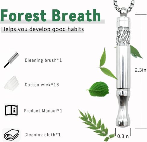 Quit Smoking Breathing Necklace V2,Flavored Air Device for Fidget Relief and Stress Relief, Naturally Switch from Bad Habits, Stop Smoking Aid for Anxiety Relief,Includes 2 Flavor core (Steel) in Saudi Arabia