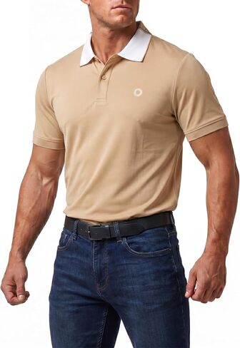 Performance Polo Shirts for Men, Moisture-Wicking Short Sleeve Golf Polo, Quick-Dry Shirt for Work, Travel & Sports in Kuwait