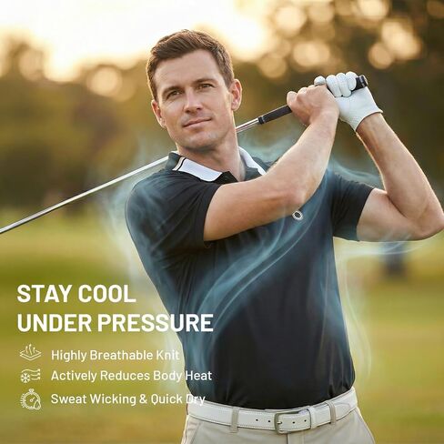 Performance Polo Shirts for Men, Moisture-Wicking Short Sleeve Golf Polo, Quick-Dry Shirt for Work, Travel & Sports in Kuwait