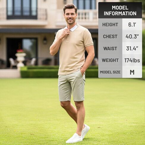 Performance Polo Shirts for Men, Moisture-Wicking Short Sleeve Golf Polo, Quick-Dry Shirt for Work, Travel & Sports in Kuwait