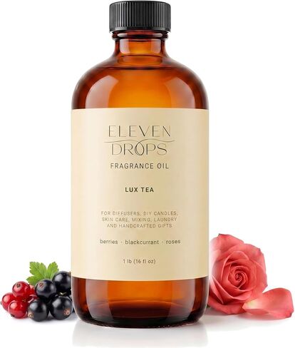 Lux Tea Fragrance Oil | Berries, Blackcurrant & Roses Notes | Long Lasting Scent Reed Diffuser Oil for Home, Office, Hotel, Spa, Car & Linen Spray | Pet Friendly IFRA Compliant, 16 oz in Saudi Arabia