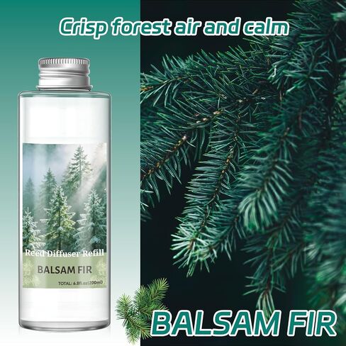 SCENTORINI Reed Diffuser Oil Refill, Balsam Fir Diffuser Oil 6.76 Fl Oz, Natural Scented Essential Oil Refill Long Lasting Summer Home Fragrance for Room Spa Aromatherapy Bathroom Home Decor in Saudi Arabia