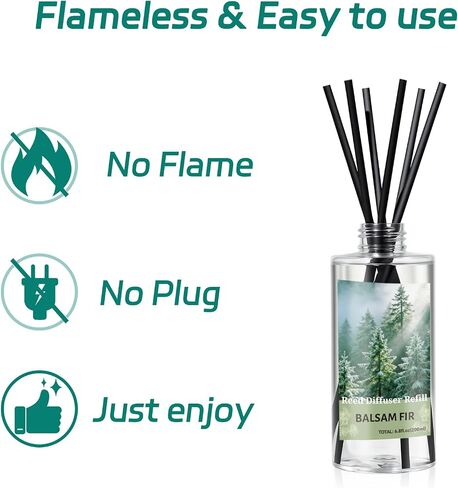 SCENTORINI Reed Diffuser Oil Refill, Balsam Fir Diffuser Oil 6.76 Fl Oz, Natural Scented Essential Oil Refill Long Lasting Summer Home Fragrance for Room Spa Aromatherapy Bathroom Home Decor in Saudi Arabia