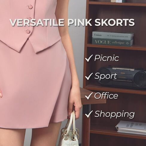 SANDY & SID Womens Skorts High Waist Slim Fit Side Zipper Pockets Trendy Summer Basic Casual Work Exercise in Saudi Arabia