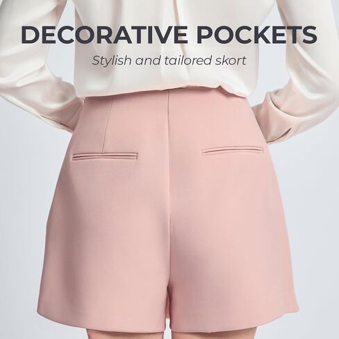 SANDY & SID Womens Skorts High Waist Slim Fit Side Zipper Pockets Trendy Summer Basic Casual Work Exercise in Saudi Arabia