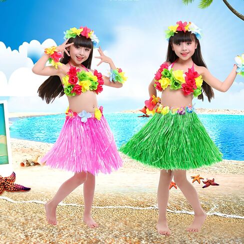 15.7 Inch Colorful Hawaiian Grass Skirt Beach Party Dance Grass Skirt for Luau Parties, Birthdays, Prom Dresses, Holiday Shows, Celebration Parties (Green) in Saudi Arabia