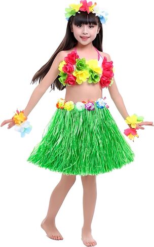 15.7 Inch Colorful Hawaiian Grass Skirt Beach Party Dance Grass Skirt for Luau Parties, Birthdays, Prom Dresses, Holiday Shows, Celebration Parties (Green) in Saudi Arabia